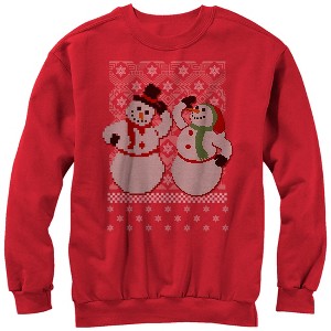 Men's Lost Gods Ugly Christmas Jolly Snowmen Sweatshirt - 1 of 3