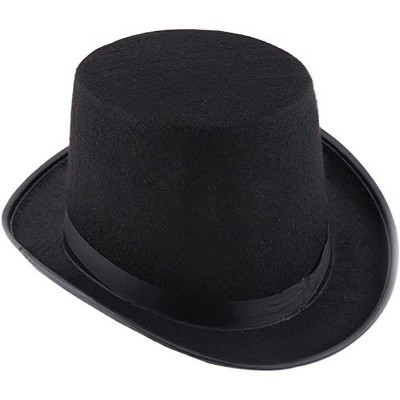 4E's Novelty 6" Black Top Hat Costume Men & Women, Tall Felt Hat with Satin Ribbon, Perfect for Magician, Circus, Snowman Roleplay & Dress Up Party