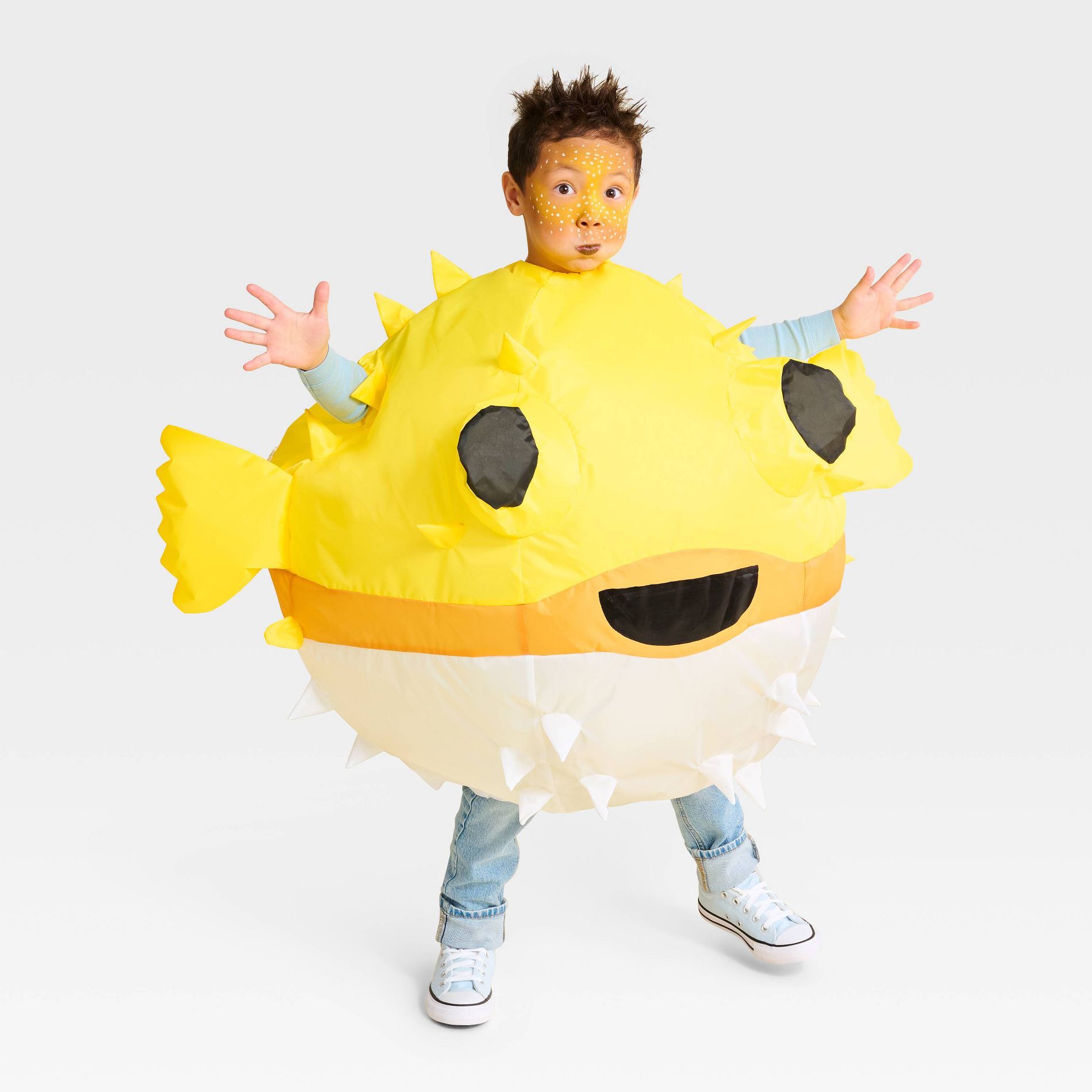 Kids' Puffer Fish Halloween Costume Inflatable Suit - Hyde and EEK! Boutique™ Yellow One Size