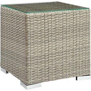 Modway Repose Outdoor Patio Side Table Light Gray - 1 of 3