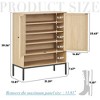 Brafabhome Shoe Rack Storage Organizer with 2 Rattan Doors, Wooden Entryway Shoe Cabinets with Open Shelf for Slippers and Sneakers | 20 Pairs - 2 of 4