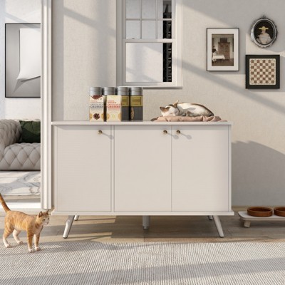 ONWITH Litter Box Enclosure, Cat Litter Box Furniture with Hidden Plug