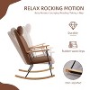 CAVINAS Modern Rocking Chair with High Back and Armrest, Technical Leather Upholstered Ergonomic Glider Chair - 3 of 4
