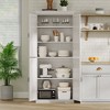 Tall Kitchen Pantry Cabinet, Storage Cabinet with 4 Doors & Adjustable Shelves, 70" Freestanding Cupboard, Tall Bathroom Linen Cabinet - 4 of 4