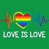 Adult Design By Humans Love is Love Pride Heartbeat By TeeGiver T-Shirt - 2 of 2