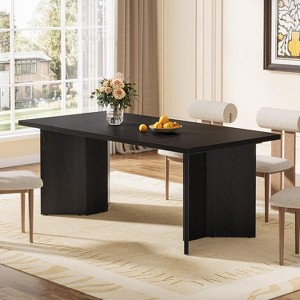 Tribesigns 63"Dining Table for 4-6, Modern Kitchen Table with Thickened Wood Base, for Kitchen, Dining Room, Living Room, Black - 1 of 4