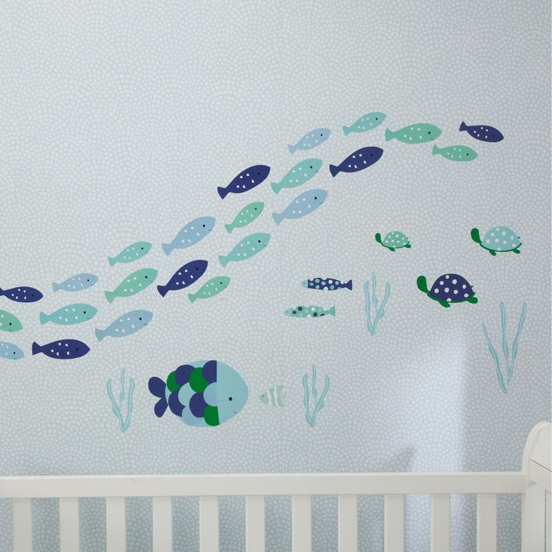 Lambs & Ivy Oceania Aqua/Blue Aquatic Fish Wall Decals/Stickers, 2 of 4
