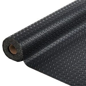7.8x18ft Diamond Tread Garage Floor Mat - 2.8mm Thick PVC Rubber Roll with Non-Slip Surface for Garage, Gym, Workshop, Trailer & SUV Protection - 1 of 4