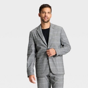 Houston White Men's Houndstooth Glen Plaid Blazer - Black - 1 of 3