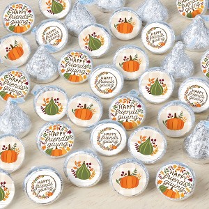 Big Dot of Happiness Fall Friends Thanksgiving - Friendsgiving Party Small Round Candy Stickers - Party Favor Labels - 324 Count - 1 of 4