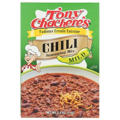Tony Chachere's Mild Chili Seasoning Mix - 12 pack, 2.5 oz