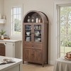 71" Modern Arched Wood Cabinet,Display Cabinet with Adjustable Shelves And Retro Handles,Cabinet For Living Room or Dining Room-Coolbibila - 2 of 4