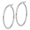 Black Bow Jewelry 2mm Round Hoop Earrings in 14k White Gold, 40mm (1 1/2 Inch) - 2 of 4