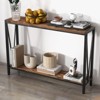 Orieon 43 Inch Entryway Table, 2-Tier Narrow Console Table with Shelves, Rustic Industrial Sofa Table for Hallway, Living Room, or Foyer, Brown - 4 of 4