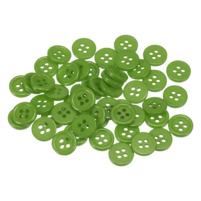 Unique Bargains Resin Craft Snap Round Flat 4-Hole Sewing Buttons 50 Pcs