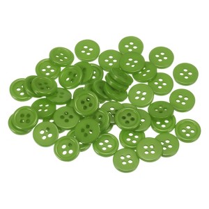 Unique Bargains Resin Craft Snap Round Flat 4-Hole Sewing Buttons 50 Pcs - 1 of 4