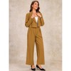 INSPIRE CHIC Women's Business Casual Outfit Notched Lapel Crop Jacket Wide Leg Pant Work Suits 2-Piece-Set - 3 of 4