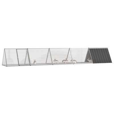 vidaXL Rabbit Cage Anthracite Galvanized Steel Large Rabbit Cage - Anthracite 198.6" x 31.7" x 28"