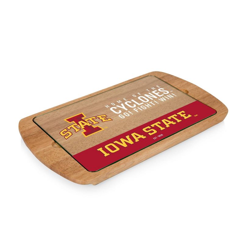 NCAA Iowa State Cyclones Parawood Billboard Glass Top Serving Tray, 1 of 5