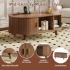 NicBex Modern Oval Storage Coffee Table with Sliding Door & Charging Station,Gold Accent Farmhouse Center Table for Living Room,Study - 2 of 4