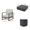 GDFStudio Lafayette Outdoor Acacia Wood 5 Piece Club Chair and Fire Pit Set with Cushions - 3 of 4