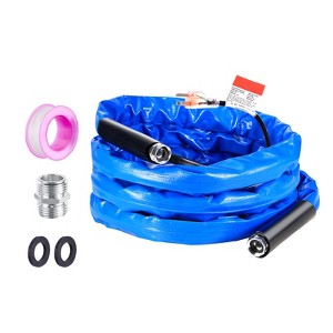 VEVOR 15ft Heated Water Hose for RV, Heated Drinking Water Hose with Corrugated Cover Antifreeze to -45°F, Automatic Self-regulating, 5/8" I.D. Blue - 1 of 4