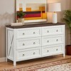 VANIRROR Farmhouse 6 Drawers Dresser for Bedroom, Rustic Wooden Chest of Drawers with Storage Organizer for Living Room, Hallway, Clothes Storage - 3 of 4