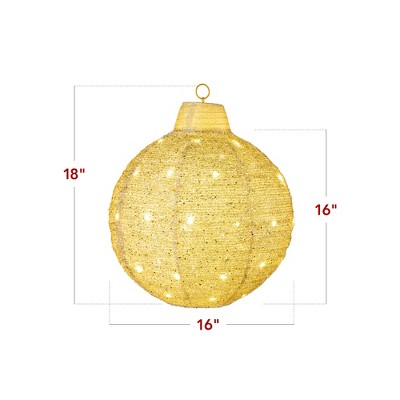 Gold LED Hanging Christmas Ornaments Set with 8 Light Functions