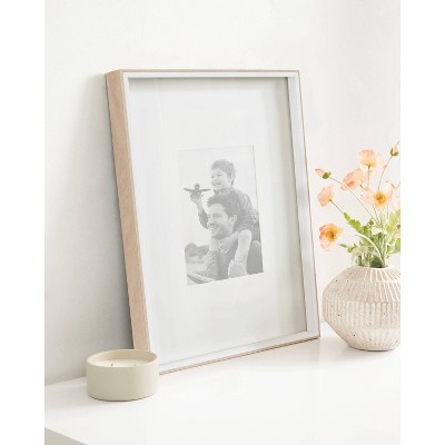 Classic White and Natural 16x20 Tabletop and Wall Photo Frame Set