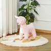 Whisen Kids Plush Deer Rocking Horse with Pedals, Riding Rocker Toy Gift for 36-72 Months - Pink - 3 of 4