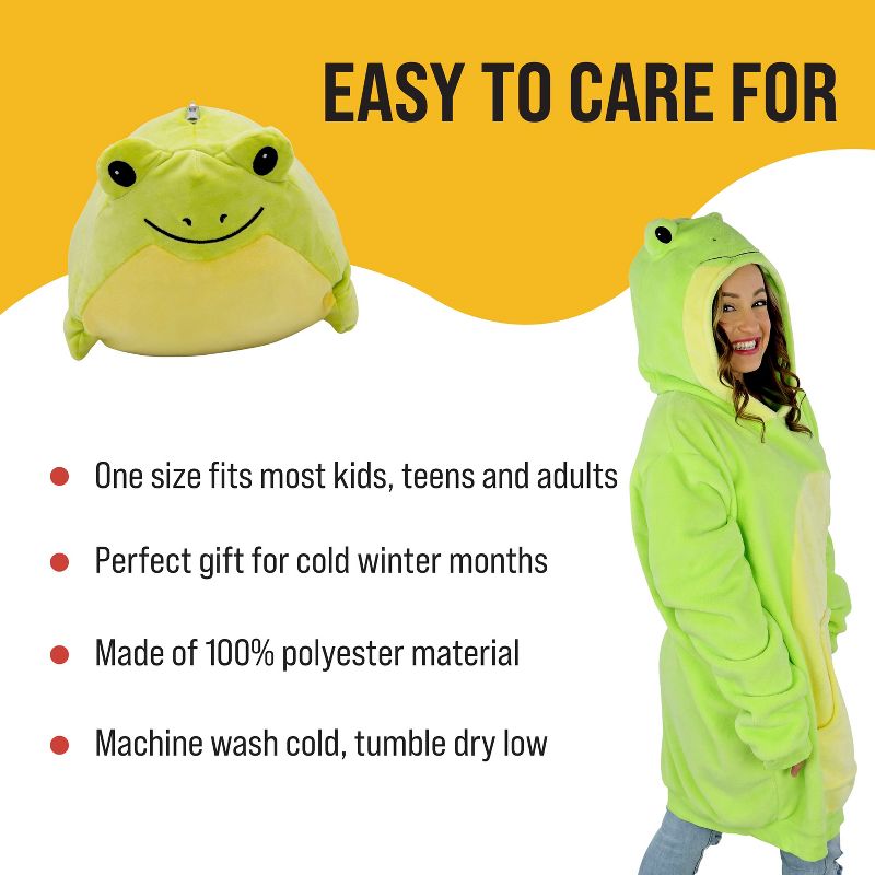 Fren Frog Adult Snugible Blanket Hoodie & Pillow, 6 of 8