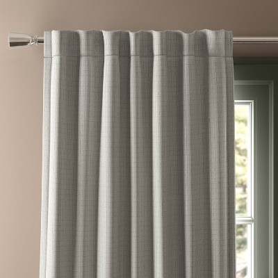 50"x84" Blackout Textured Plaid Curtain Panel Gray - Threshold™: Room Darkening, OEKO-TEX Certified, Indoor Use