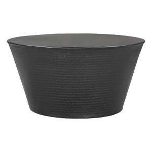 HomeRoots 33" Black Iron Round Solid Coffee Table - 1 of 4