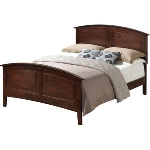 TiramisuBest Queen Bed (2 Boxes), Cappuccino, Particle Board, Farmhouse Design, Arch Top, Wood Veneers, Assembly Required - 1 of 4