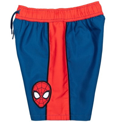 Marvel Spider-Man Big Boys' Cosplay Raglan Short Sleeve Swim Shirt and Board Shorts Set with Drawstring Red Blue 8 — фото 7