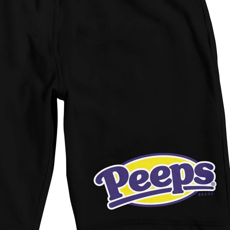 Peeps Logo Men's Black Sleep Shorts, 2 of 4
