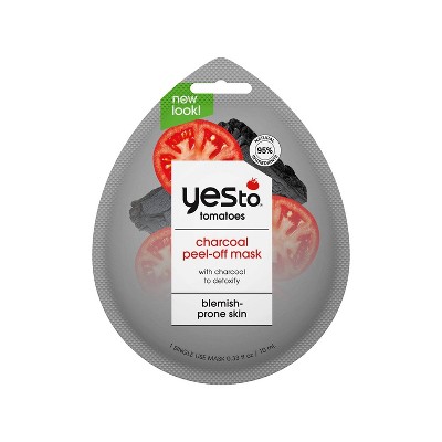 Yes To Tomatoes Detoxifying Charcoal Peel Single Use Mask - 0.33 Fl Oz : Target