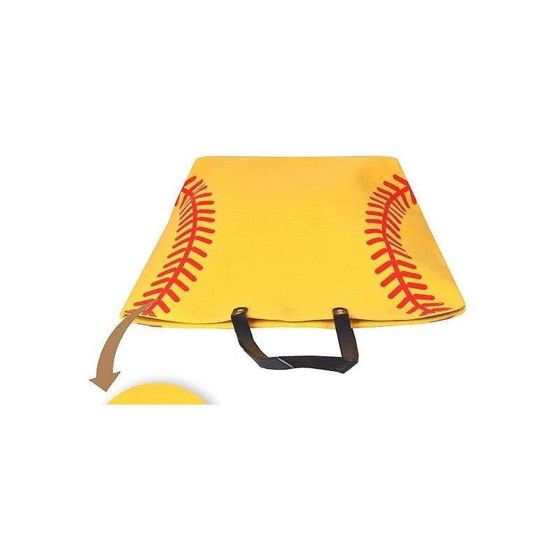 Meant2tobe Softball Canvas Tote Bag Handbag - Yellow, 2 of 4