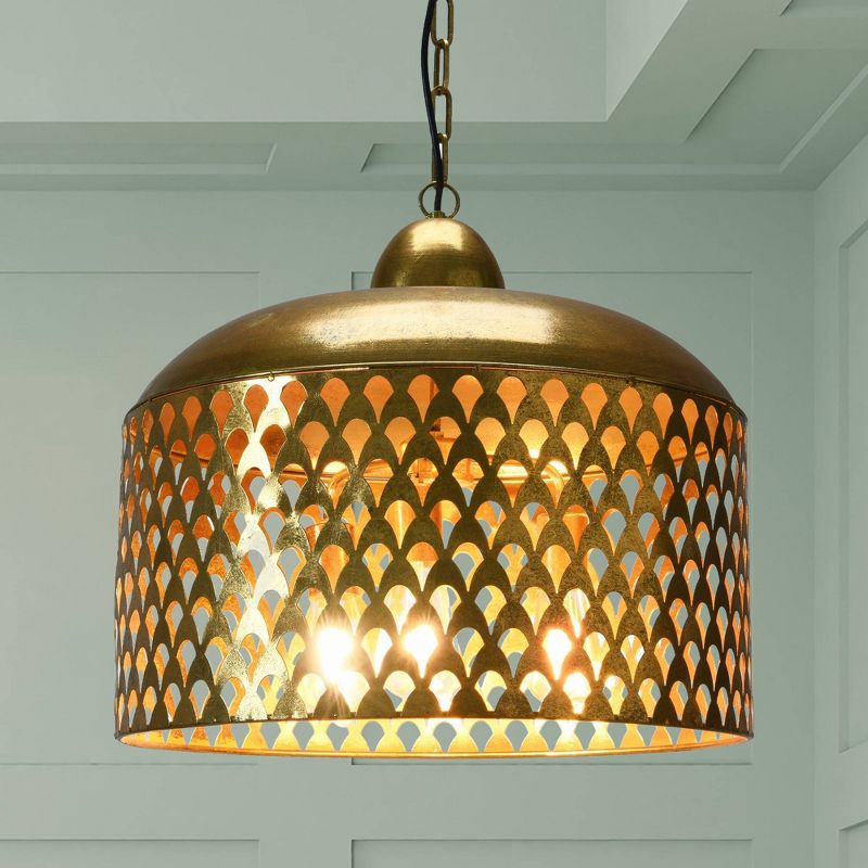20.25&#34; x 18.5&#34; Metal Pendant Lamp Gold Finish - Storied Home, 6 of 14