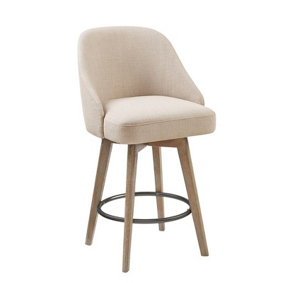 NicBex Bar Stools for Kitchen Island,Counter Bar Stools with Wood Footrest,Bar Chairs for Dining Rooms,Kitchens Islands,Gray/Beige