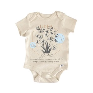 Libra Floral Celestial Newborn Baby Onesie® Bodysuit GS1 - 1 of 4