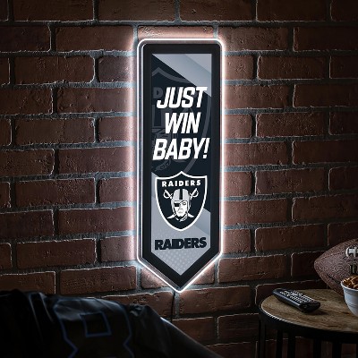 Evergreen Ultra-Thin Glazelight LED Wall Decor, Pennant, Las Vegas Raiders- 9 x 23 Inches Made In USA