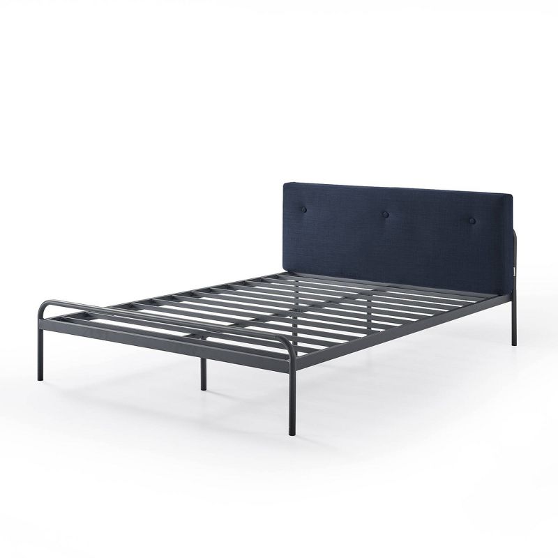 Maggie Metal Platform Bed with Upholstered Cushion Headboard - Mellow, 1 of 9