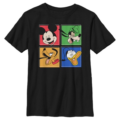 Boy's Disney Mickey And Friends Boxes T-shirt - Black - Large : Target