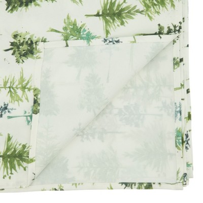 Winter Forest Trees Design Rectangular Fabric Tablecloth