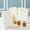 Blue Panda 24-Pack Paper Small Gift Bags, Gold Foil Dots Design Favor Bags, White, 5.5 x 8.6 x 3 Inches - 2 of 4