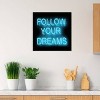Neon Follow Your Dreams Aqua on Black by Hailey Carr Unframed Wall Canvas - iCanvas - 3 of 4