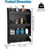 Storage Cabinet, Wall-Mounted 3-Tier Organizer with Paper Towel Rack - Garage Tool Cabinet for Shop/Trailer, Black - 3 of 4