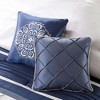 Sapphtopaz 7-Piece All-Season Comforter Set, Traditional Faux Silk Bedding Set with Pieced Details, Bed Skirt & Decorative Pillows, Bedding Set - 2 of 4