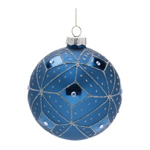 Geometric Glittered Glass Ball Ornament (Set of 6) - 1 of 2